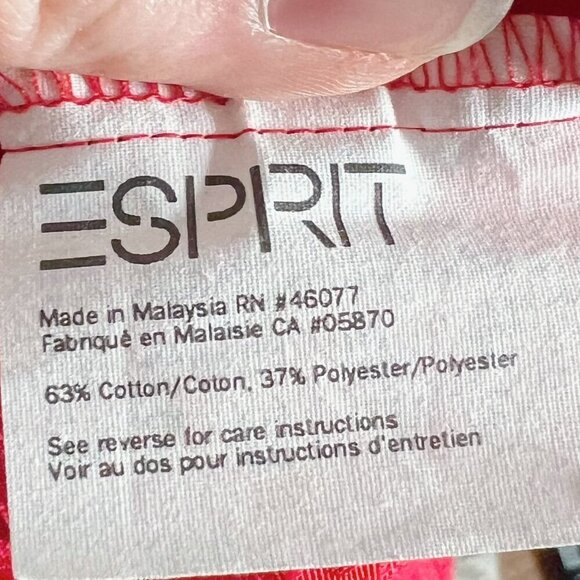 Vintage 90s Espirit Red Floral Print Mini Cocktail Dress Women's Size 13/14 - Picture 7 of 9